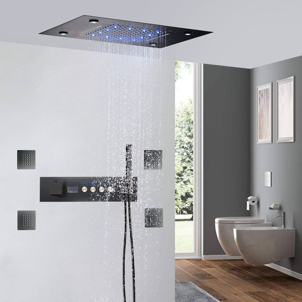 FontanaShowers Trieste Chrome LED Thermostatic Phone Controlled